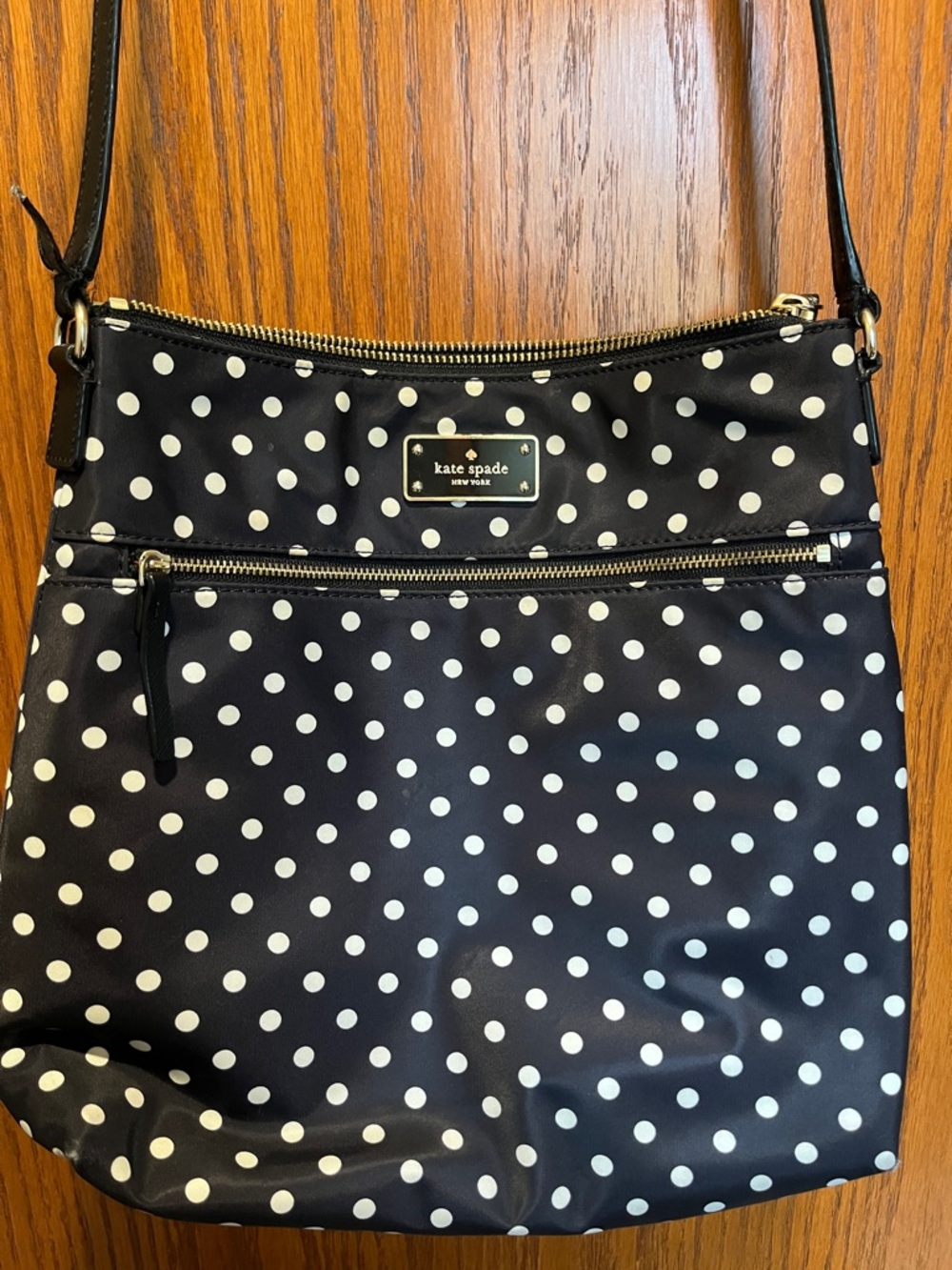 kate spade Black and White Polka Dot Crossbody Bag